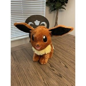 Build A Bear Pokemon Eevee Brown Plush 16" Stuffed Animal 2017 EUC
